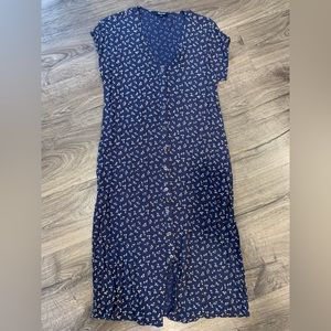 Madewell Easy Midi Dress in Cottagecore Navy Floral